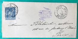 France N°90 Sur Lettre TAD Nangis, Seine Et Marne 1.5.1888 - (C598) - 1877-1920: Semi-Moderne