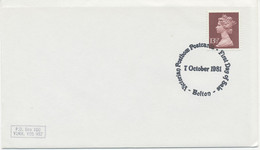 GB SPECIAL EVENT POSTMARK Victorian Postbox Postcards - First Day Of Sale - BOLTON - 7 October 1981 - Marcofilie