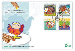 Ireland 2022 Irish Breakfasts , Food, Gastronomy, Bread , Omelette , Oats , Juice , Coffee FDC (**) - Briefe U. Dokumente