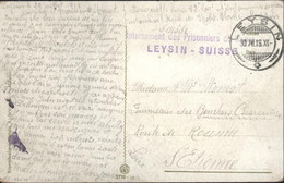 Guerre 14 Cachet Internement Prisonniers De Guerre Leysin Suisse CAD Leysin 30 XII 16 FM Franchise CPA Artiglieria - Oblitérations