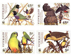 Ref. 77479 * MNH * - AUSTRALIA. 1998. AUSTRALIAN BIRDS IN DANGER OF EXTINCTION . AVES DE AUSTRALIA EN PELIGRO DE EXTINCI - Mint Stamps