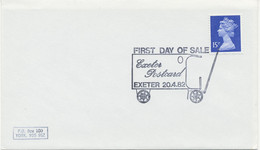 GB SPECIAL EVENT POSTMARK First Day Of Sale Exeter Postcard EXETER 20.4.82 - Cars