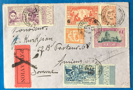 Indochine, Divers Sur Enveloppe De Saigon Pour Amiens, France 9.7.1931 - (B3567) - Briefe U. Dokumente