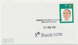 GB SPECIAL EVENT POSTMARK OPENING OF FIRST MOTORWAY SUB-POST OFFICE - 23 MAR 1982 - Rank M6 FORTON LANCASTER - Postmark Collection