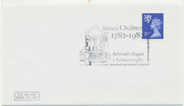 GB SPECIAL EVENT POSTMARK James Chalmers 1782-1982 Arbroath Angus 2 February 1982 - Storia Postale