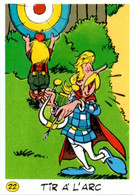 Image Pub La Vache Qui Rit Fromage Autocollant Goscinny-Uderzo 1991 Sport Tir à L'Arc Archery N°22 Série Astérix Sup.E - Advertentie