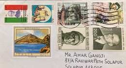 ITALY 2022, DANTE GASPERI ,4650 LIRA RATE ! 7 STAMPS MOUNTAIN,WATER,STROBOLI ,FORT, MILANO CITY CANCELLATION,COVER TO IN - 2021-...: Usados