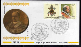 CITTÀ DEL VATICANO VATIKAN VATICAN CITY 2000 I PAPI E GLI ANNI SANTI PAPA PIO XI LIRE 800 FDC FILAGRANO - Oblitérés