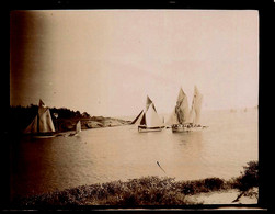 Pornic * Photo Albuminée Circa 1890/1900 * Bateaux De Pêche , Rentrée Au Port ! - Pornic