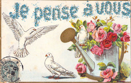 Lot De Deux CPA Oiseaux - Amitié Sincere Et Je Pense à Vous - J C Paris - Obitéré En 1907 - Colombes - Pájaros