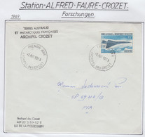 TAAF 1969 Cover  Crozet / Base Alfred Faure Concorde  Ca  Archipel Des Crozet  FDC 2 AVR 1969 (CZ153) - FDC