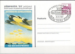 BRD FGR RFA - Privatpostkarte SÜDPOSTA'87 (MiNr: PP 106 C2/051b) 1987 - Gest Used Obl - Cartoline Private - Usati