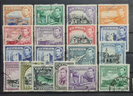 CYPRUS 1938-44 - Canceled - Sc# 143-154, 148A, 164, 165 - Chipre (...-1960)