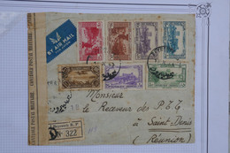 AV16  LIBAN  BELLE LETTRE CENSUREE.RARE 1943 BEYROUTH  POUR ST DENIS DE LA REUNION FRANCE  ++ AFFRANCH. INTERESSANT - Storia Postale