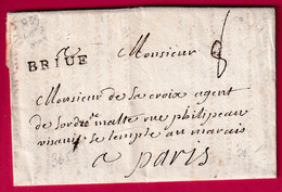 MARQUE BRIVE CORREZE LENAIN N°3 1759 ¨POUR PARIS LETTRE COVER FRANCE - 1701-1800: Precursori XVIII