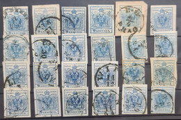 AUSTRIA 1850 - Canceled - ANK 5 - 9 Kreuzer - 24 Pieces On A Setcard - Gebraucht