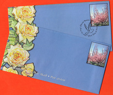 United Nations New York 2001 / Aerogramme, Air Mail / Flowers, Rose, Pidgeon, 70 C / Stationery - Luchtpost