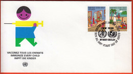 United Nations New York 1987 / Immunize Every Child, Medicine, Health / FDC - Lettres & Documents