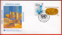 United Nations New York 1988 / Definitive Series, Peace Justice And Security, For A Better World / FDC - Lettres & Documents