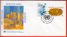 United Nations New York 1988 / Definitive Series, Peace Justice And Security, For A Better World / FDC - Cartas & Documentos