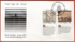 United Nations New York 1990 / Human Rights Series, English Language / FDC - Lettres & Documents