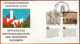 United Nations New York 1990 / Human Rights Series, French Language / FDC - Lettres & Documents