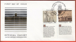 United Nations New York 1990 / Human Rights Series, German Language / FDC - Lettres & Documents