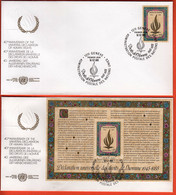 United Nations Geneva Geneve 1988 / Universal Declaration Of Human Rights / FDC - Lettres & Documents
