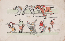 Humour - Horse Race / Illustrateur Jack Number / Stamp Societatea Chelnerilor Israeliti Bucuresti - Number, Jack