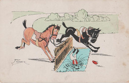 Humour - Horse Race / Illustrateur Jack Number / Stamp Societatea Chelnerilor Israeliti Bucuresti - Number, Jack