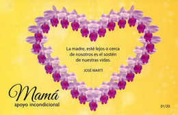Lote PEP 1396, Cuba, Entero Postal Stationery, Felicidades Mama, 2017, 1-20, Frase Marti, Flower - Maximumkarten