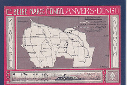 CPA Congo Belge Afrique Noire Non Circulé Maps Publicité Compagnie Belge Maritime Anvers - Congo Belge