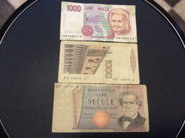 LOT 3 Billets  ITALIE  *100 *1000 *1000 - Colecciones