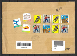 Luxembourg Cover With Sport Stamps Sent To Peru - Storia Postale