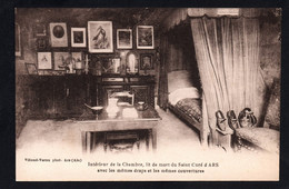 (RECTO / VERSO) ARS - INTERIEUR DE LA CHAMBRE - LIT DE MORT DU SAINT CURE - CPA - Ars-sur-Formans