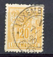 LUX -  Yv N° 53   (o)   20c  Allégorie Cote 1,4 Euro BE   2 Scans - 1882 Allegorie
