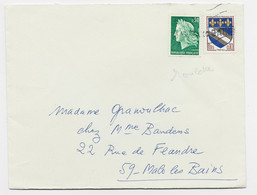 CHEFFER 30C ROULETTE +10C BLASON TROYES LETTRE ANNULATION GRIFFE MALO LES BAINS - 1967-1970 Marianna Di Cheffer