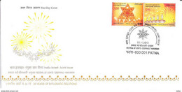 India-Israel JOint Issue, FDC, Deepawali-Hanukah, 2012 - Joint Issues