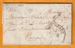 1844 - Cursive 45 St BARTHELEMY D'Agenais, Lot Et Garonne Sur Lettre Familiale De 3 P Vers Paris Via Marmande - 1801-1848: Precursors XIX