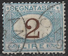 Italy 1870-1894 Postage Due 2 Lire Blue / Brown Michel P 12 - Taxe