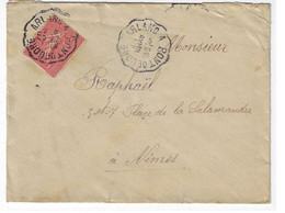ARLANC à PONT DE DORE Lettre 10c Semeuse Lignée Yv 129 Ob 26 4 1907 Ondulé Convoyeur - Storia Postale