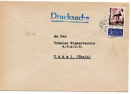 59231 - Frz. Zone / Rheinland-Pfalz - 1949 - 4Pfg EF A DrucksBf MAINZ -> Unkel - Rheinland-Pfalz