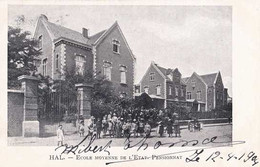 Hal - Halle - Ecole Moyenne De L'Etat - Pensionnat - Circulé En 1904 - Animée - TBE - Halle