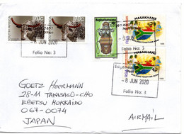 59243 - Suedafrika - 2020 - 2@70c Kunst MiF A LpBf EDGEMEAD -> Japan - Storia Postale