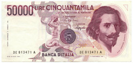 50000 LIRE GIAN LORENZO BERNINI I TIPO LETTERA E 06/03/1992 BB/SPL - Autres & Non Classés