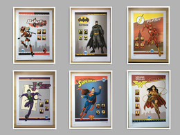 Portugal 2020 Justice League DC Comics Collector Sheets Complete 6 RARE - Ungebraucht