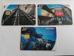 ZWITSERLAND  CHIPCARD SERIE /   CHF 5,-+ CHF 10,-+ CHF 20,-  TRAINS      Nice Used   **9647** - Suisse