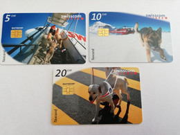 ZWITSERLAND  CHIPCARD SERIE /   CHF 5,-+ CHF 10,-+ CHF 20,-  DOGS        Nice Used   **9650** - Suisse