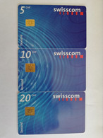 ZWITSERLAND  CHIPCARD SERIE /   CHF 5,-+ CHF 10,-+ CHF 20,-PUZZLE/LINES       Nice Used  **9660** - Schweiz