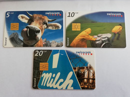 ZWITSERLAND  CHIPCARD SERIE /   CHF 5,-+ CHF 10,-+ CHF 20,-MILK     Nice Used  **9662** - Schweiz